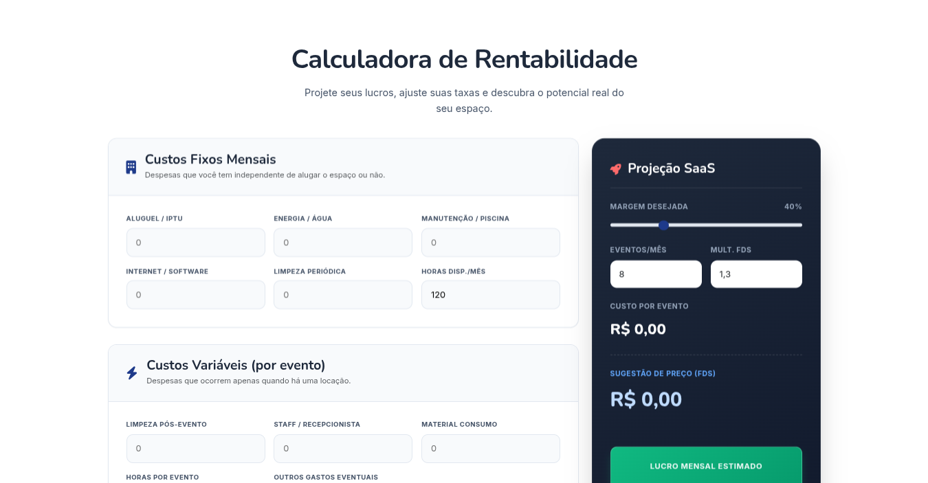 Calculadora de Precificação Festly